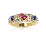 Cartier Tutti Frutti Ruby, Emerald, Sapphire, Diamond Ring, 18K