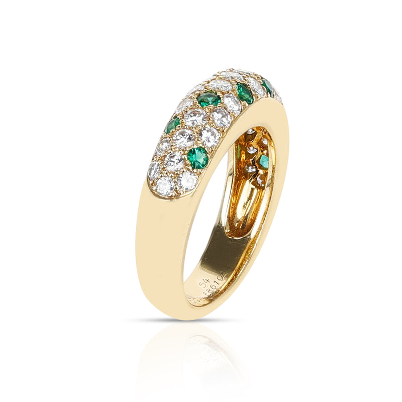 Cartier French Round Emerald and Diamond Ring, 18K