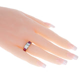 Pink Sapphire and Diamond Invisibly Set Ring, 18K