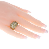 Cartier White and Yellow Diamond Zig-Zag Bombe Ring, 18K
