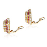 Van Cleef & Arpels Octagonal Shape Ruby and Diamond Earrings, 18K