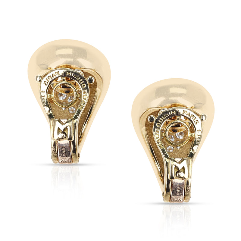 Mauboussin 2.18 ct. Citrine and 0.42 ct. Diamond Earrings, 18K Gold