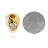 Mauboussin 2.18 ct. Citrine and 0.42 ct. Diamond Earrings, 18K Gold