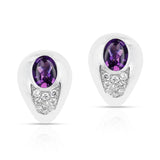 Mauboussin 2.20 ct. Amethyst and 0.42 ct. Diamond Earrings, 18K Gold