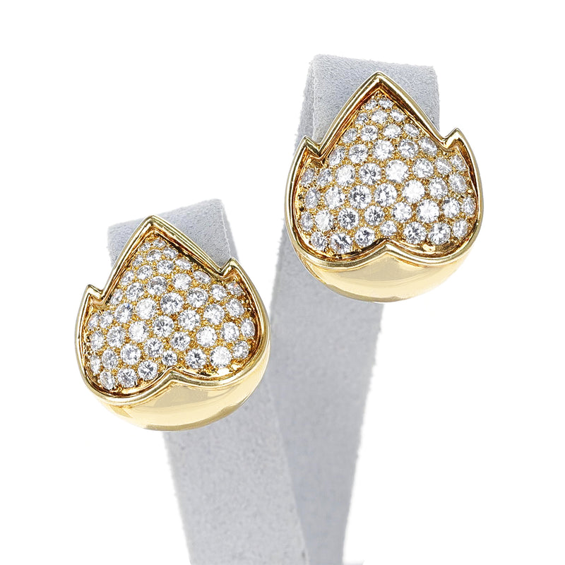 Van Cleef & Arpels Leaf Earrings with 5 cts. Diamonds, 18K