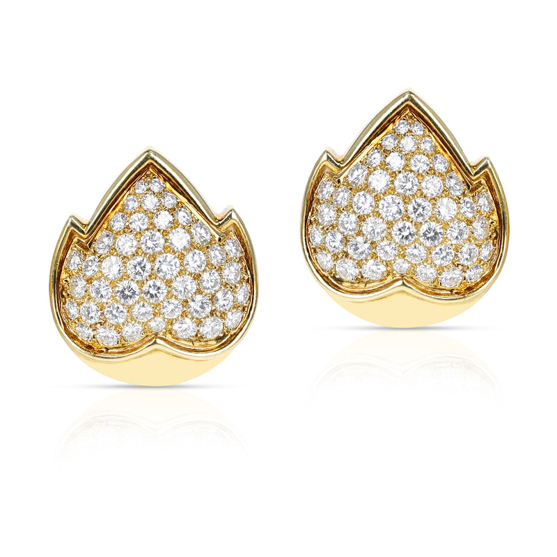 Van Cleef & Arpels Leaf Earrings with 5 cts. Diamonds, 18K