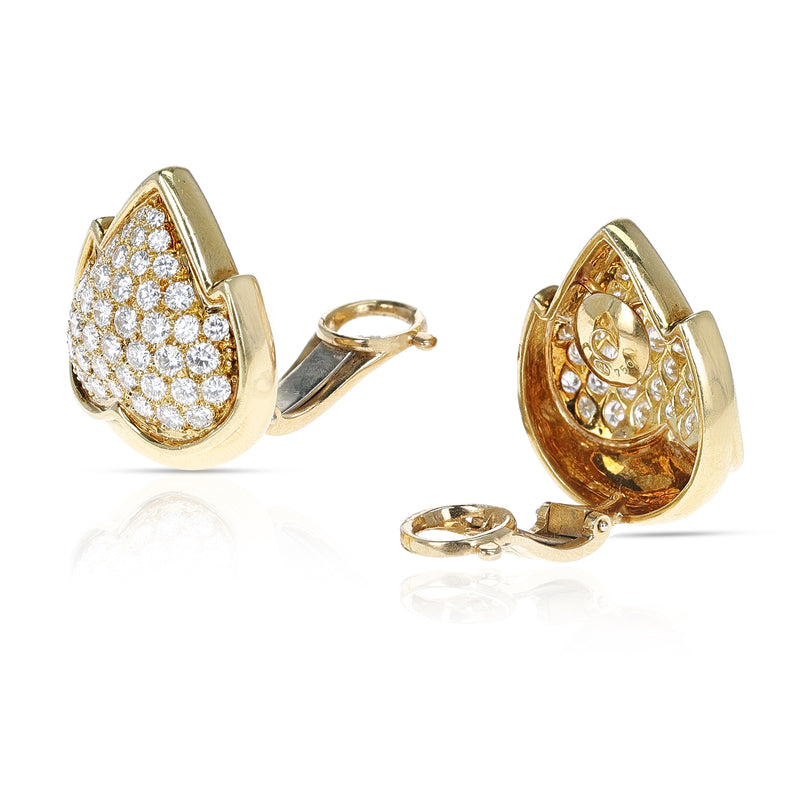 Van Cleef & Arpels Leaf Earrings with 5 cts. Diamonds, 18K