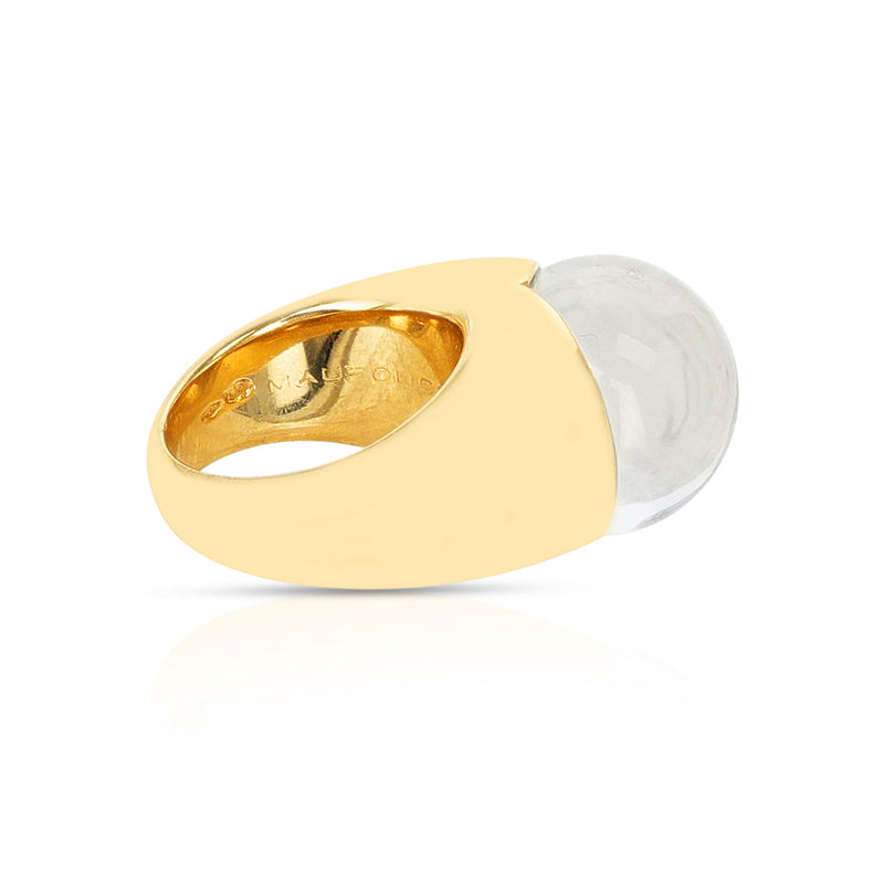 Mauboussin Clear Crystal and Diamond Dome Ring, 18K