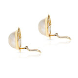 14K Yellow Gold Large Mabe Pearl Earrings