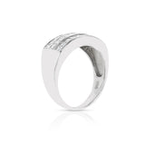 Three Row Square Shape 1 ctw. Diamond Band Ring, Platinum