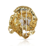 Gold and Diamond Lion Brooch