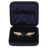 Tiffany & Co. Leaf 14k Gold and Sapphire Earrings, with Org. Box