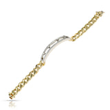 14k Yellow and White Gold with Diamonds Chain Men's Bracelet