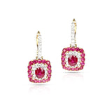 Unheated Burma Ruby Pigeon Blood Set with Ring, Pendant and Earrings, 18k