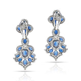 Sapphire and 2.10 ct. Diamond Chandelier Dangle Earrings, French Marks