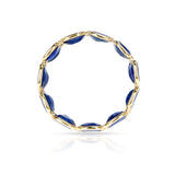 Triple Line Oval Gemstone Stackable Band, Yellow Gold