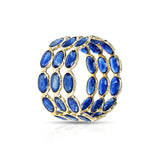 Oval Emerald Triple Layer Band, 18K Gold