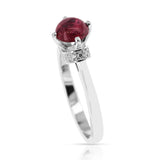Genuine Round Tourmaline Cabochon Ring in Sterling Silver