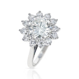 2.59 ct. M VVS2 Round Diamond Ring accented with Diamonds, Platinum