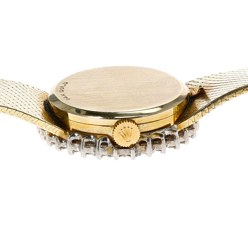 Vintage Rolex 14K Yellow Gold Diamond Bezel Watch