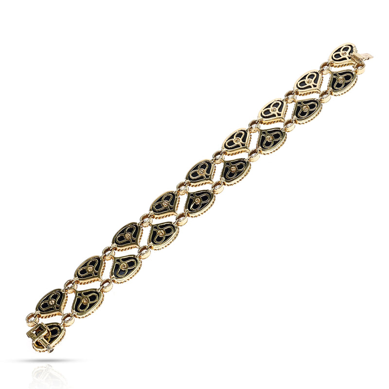 Alexandre Reza Onyx and 6.96 ct. Diamond Bracelet, 18K Yellow Gold