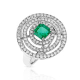 Graff Bulls Eye 1.02 ct. Square-Cut Emerald and Diamond Ring