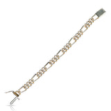 Cuban Link Chain Bracelet with Round Diamonds with Lock Design, 10k Gold