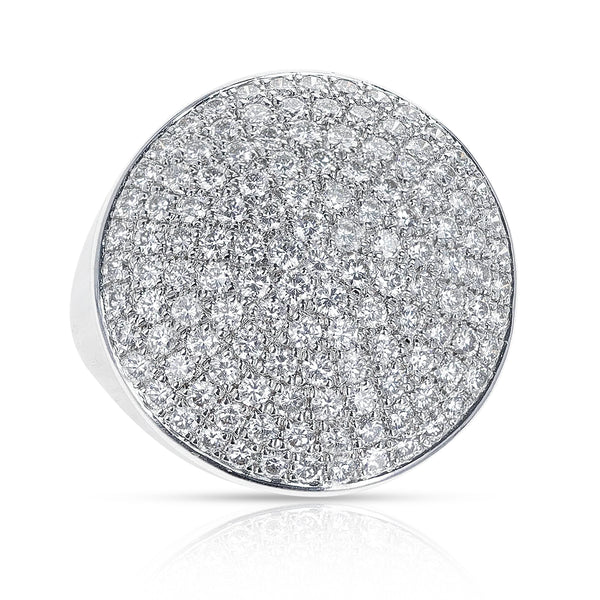 Cartier Circular Round Diamond Cocktail Ring, 18K White