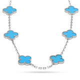 Van Cleef & Arpels 10 Motif Turquoise Alhambra Necklace