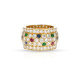Cartier Nigeria Ring with Ruby, Emerald, Sapphire and Diamond, 18k with Paper