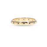 Textured Gold Band with Sapphires, 18k