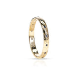 Textured Gold Band with Sapphires, 18k