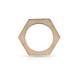 Hexagonal-Cut White Onyx Convertible Ring and Pendant, 18k