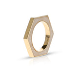Hexagonal-Cut White Onyx Convertible Ring and Pendant, 18k