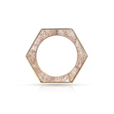 Hexagonal-Cut Strawberry Quartz Convertible Ring and Pendant, 18k