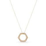 Hexagonal-Cut White Onyx Convertible Ring and Pendant, 18k