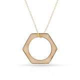 Hexagonal-Cut White Onyx Convertible Ring and Pendant, 18k