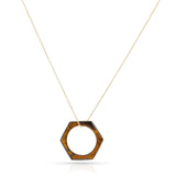 Hexagonal-Cut Tiger's Eye Convertible Ring and Pendant, 18k