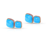 Vita Turquoise and Pink Sapphire Cufflinks, 18k