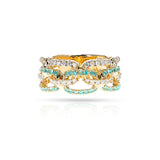 Brazilian Paraiba and Diamond Rope-Link Ring, 18k