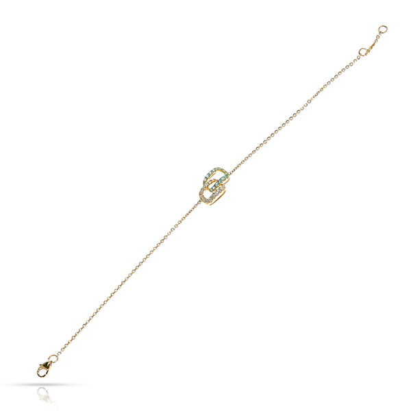 Brazilian Paraiba and Diamond Link Bracelet, 18k