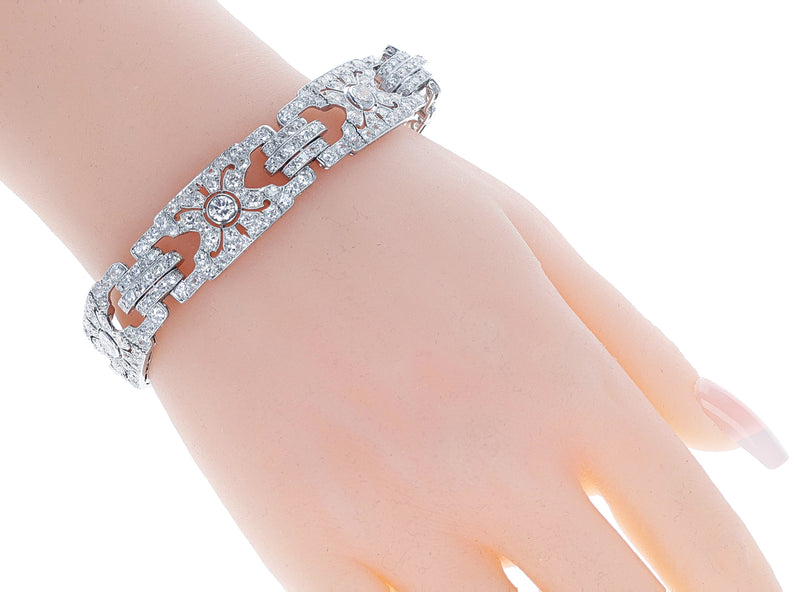 Cartier Paris Art Deco Diamond Bracelet, French Marks, Platinum