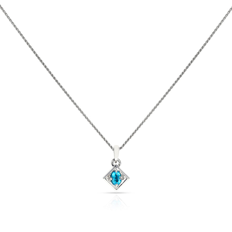 GIA Certified 0.29 ct. Brazilian Paraiba Tourmaline Pendant Necklace