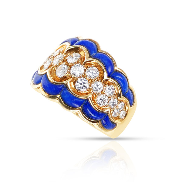 French Van Cleef & Arpels Lapis and Diamond Ring, 18k