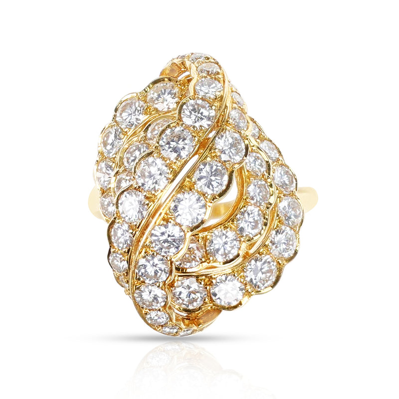 French Van Cleef & Arpels Diamond Cocktail Ring, 18k