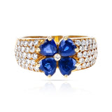 Van Cleef & Arpels Sapphire Hearts with Round Diamonds Ring