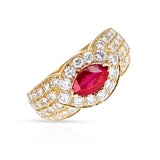 Van Cleef & Arpels Marquise Ruby and Diamond Ring