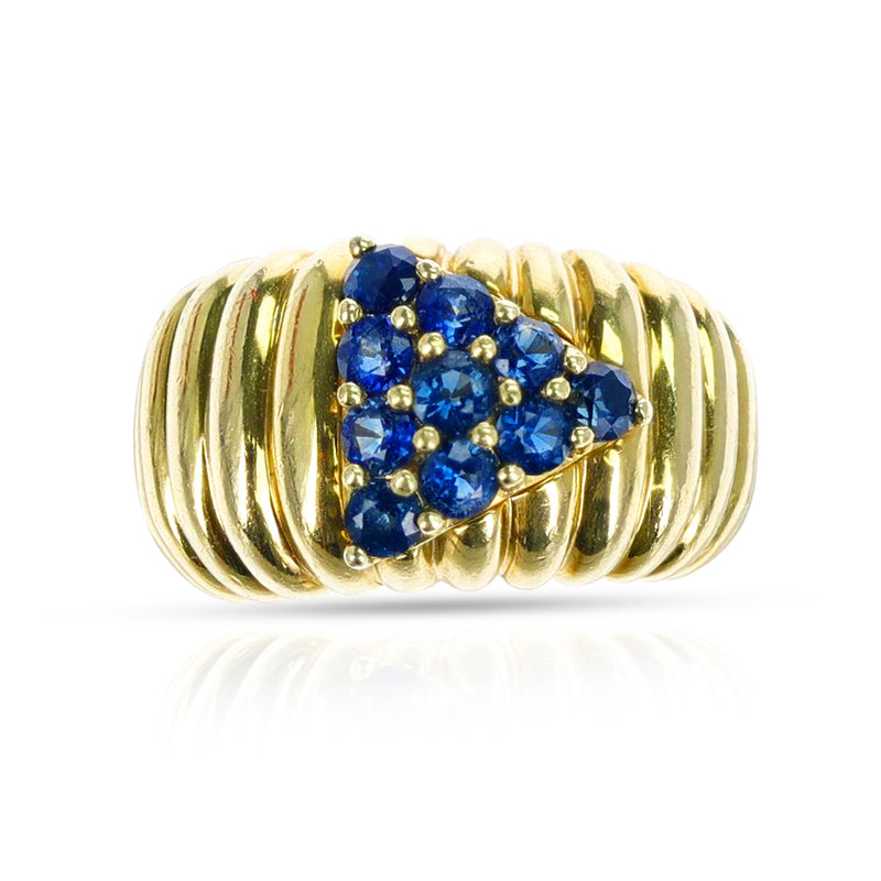 Jose Hess Sapphire and Gold Statement Ring, 18k