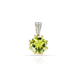 Octagonal Gemstone with Diamond Pendant, 14k