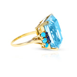 25 ct. Aquamarine, Sapphire and Turquoise Cocktail Ring, 18k